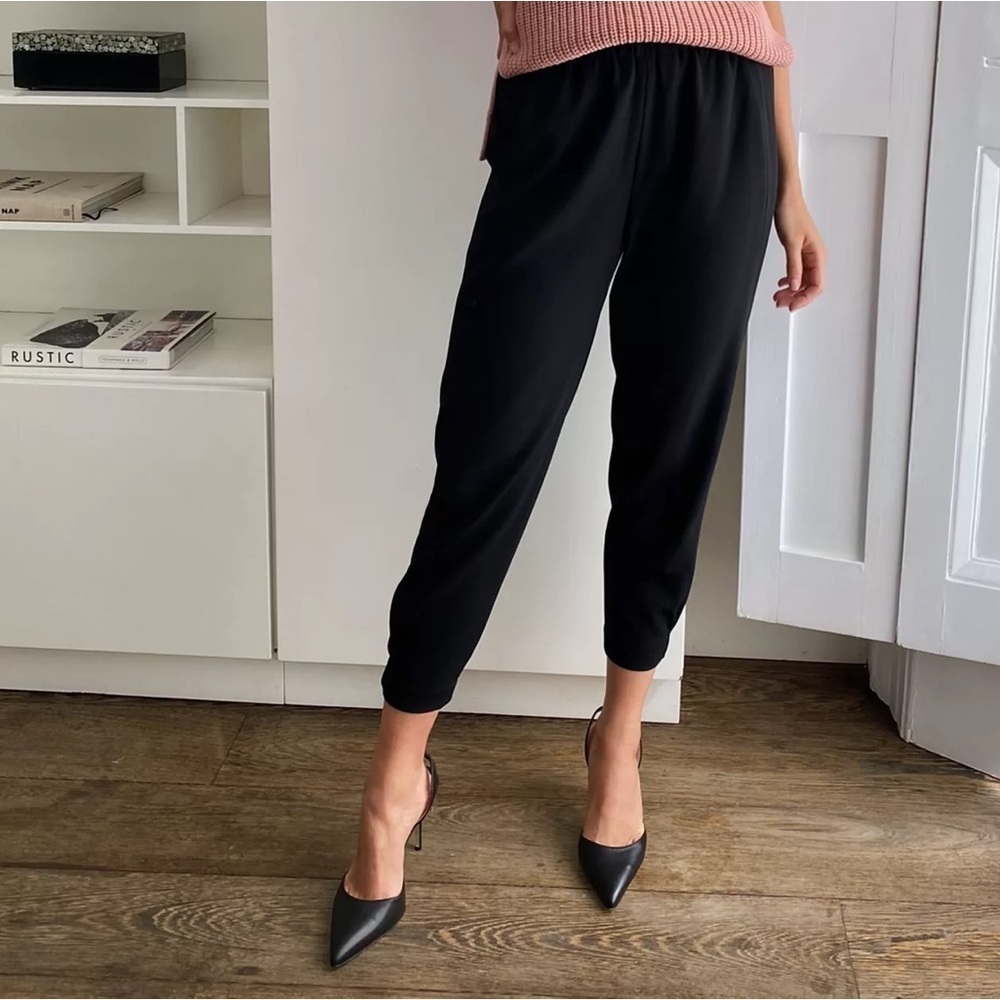 ARITZIA Babaton Black Dextor Mid Rise Ankle Trousers Tuxedo Pants size XS